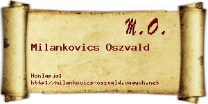 Milankovics Oszvald névjegykártya